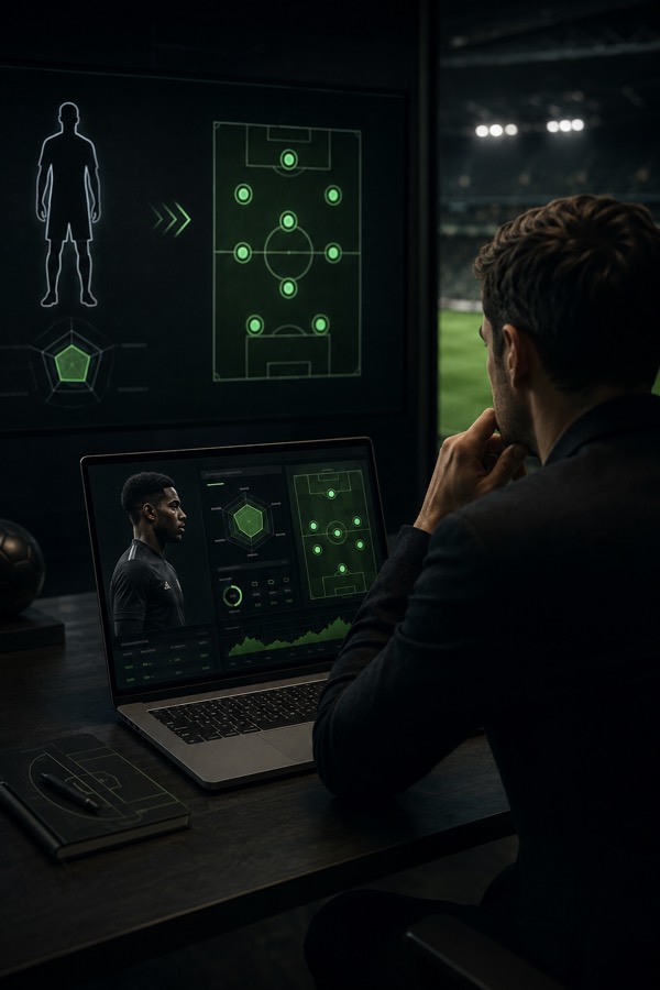 Agent reviewing player suitability and role-fit analysis
